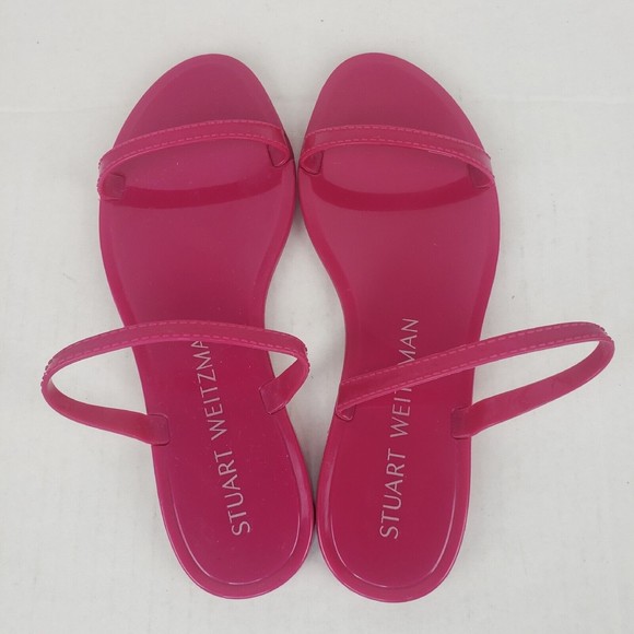 Stuart Weitzman Women's Sawyer Jelly Slide Sandals Pink - Picture 7 of 10